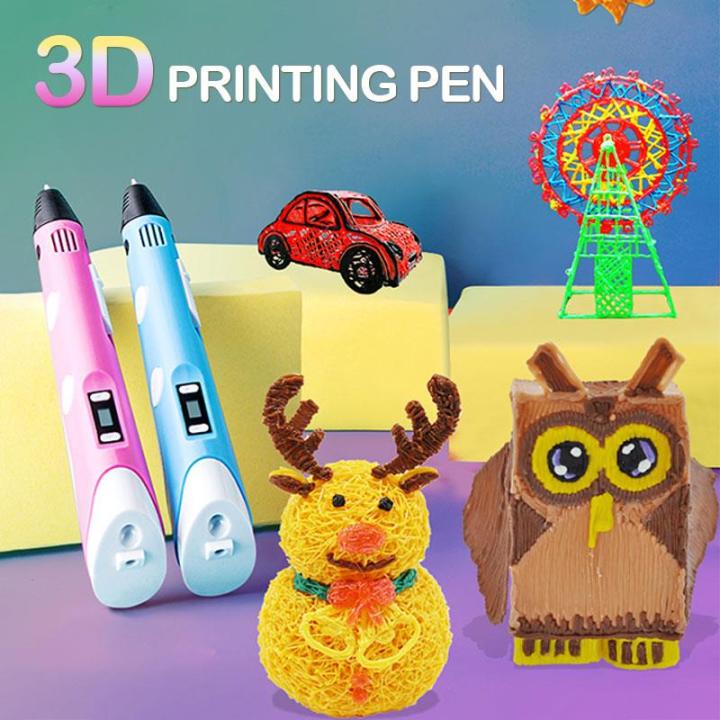 Yo🏠 Original 2nd Gen USB 3D Pen DIY Printing pens PLA & ABS Filament Arts  Drawing Modeling LED Display Toys Crafting Doodle Art Printer Tools  Creative Toy Birthday Design Gift For Kids