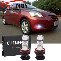 สำหรับ Toyota Vios ปี2007-2012 2013 - 6000K สีขาวโปรเจคเตอร์ LED หมอกหลอดไฟชุดเปลี่ยนฮาโลเจนชุด2