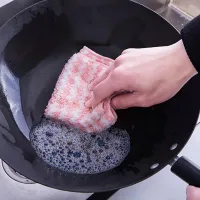 [Invincible] Kitchen Microfiber Anti-grease Scouring Pad Soft Coral Velvet Dishcloth Coral Fleece Dish Towels Wipe Table Rag Super Absorbent Cleaning Cloth