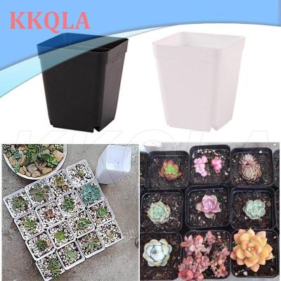 QKKQLA 10pcs Planter Pot Trays Mini Square Plastic Flower Pot Home Office Succulent Plants Nursery Pot Green Garden Tools