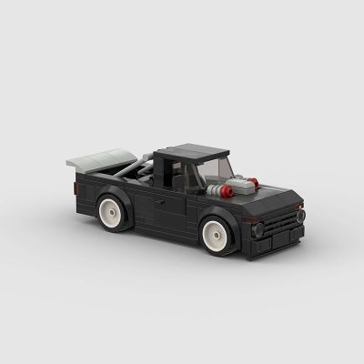MOC Black Competitive Pickup (M1014) Building Blocks With Assemble Compatible Lego Model Gift Toys
