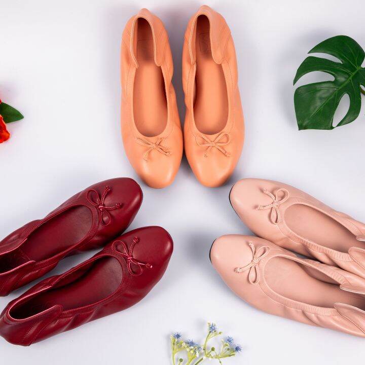 sincera-brand-premium-flat-shoes-รองเท้าคัชชู-สีชมพู-pink-nude-ส้นแบน-หนังนิ่ม-ใส่สบาย-ไม่กัดเท้า