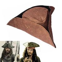 Pirate capBrown Caribbean Pirate Captain Jack Sparrow Tricorn Hat Adult Cosplay Party caps