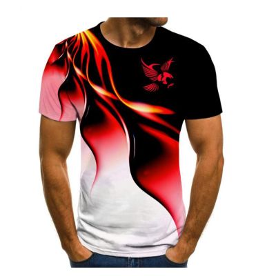 3D printed flash print T-shirt with Eagle print short sleeve top on the chest, a variety of styles comfortable and breathable