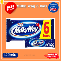 [Best Before 8/Oct/2023]Milky Way 6 Bars 129g มิลค์กี้เวย์ ช็อกโกแลตนมสอดไส้ครีม บรรจุ 6 แท่ง 129กรัม ช็อกโกแลต ช็อคโกแลตแท้ dark