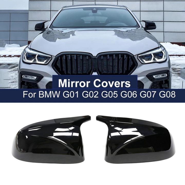 1 Pair M3 Style Mirror Cover for BMW X3 G01 X4 G02 X5 G05 2018-2022 Black Accessories