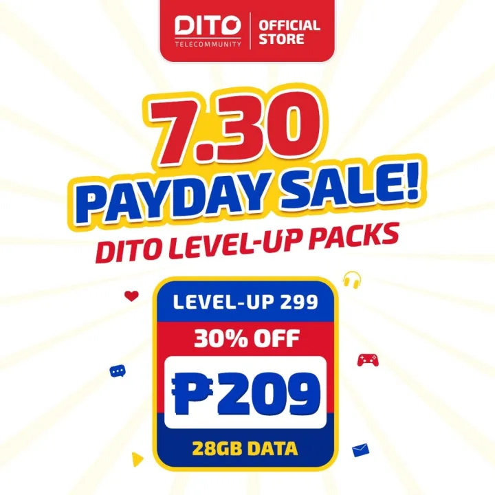 DITO Level-Up Pack 299 28GB | Lazada PH