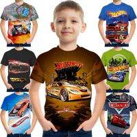 Childrens T-shirt Hot Wheels Kids Tee Summer Car T Shirt Game Fashion Cartoon Baby Vest Child Racing Top Casual