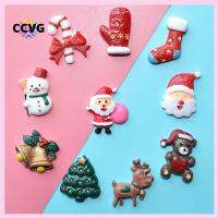 CCVG ของขวัญคริสต์มาส10ลูก/เซ็ตอุปกรณ์งานปาร์ตี้เครื่องประดับทำจากเรซิ่นปิ่นปักผมเครื่องประดับคริสต์มาสต้นไม้จี้