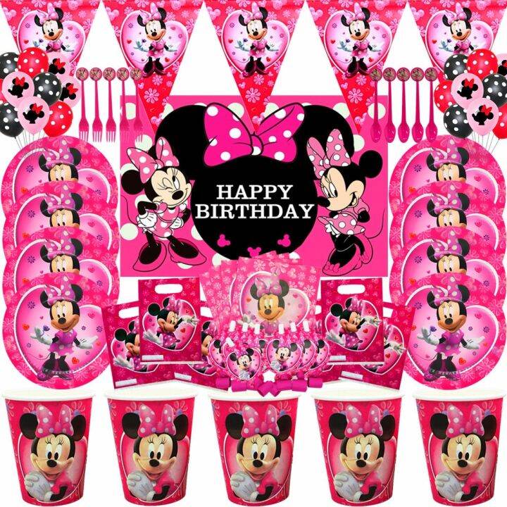 cc-minnie-theme-baby-shower-disposable-tableware-kids-favorite-happy-birthday-decorations-supplies