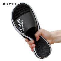 JOYWILL 2022 PVC Mens Summer Slippers Outdoor Beach Non-slip Thick Bottom Slippers Fashion Trend Men Breathable Home Flip Flops