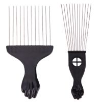 1PC Professional Salon Use Black Metal African American Pick Comb Hair Combs Afro Hair Comb For Hairdressing Styling Tool