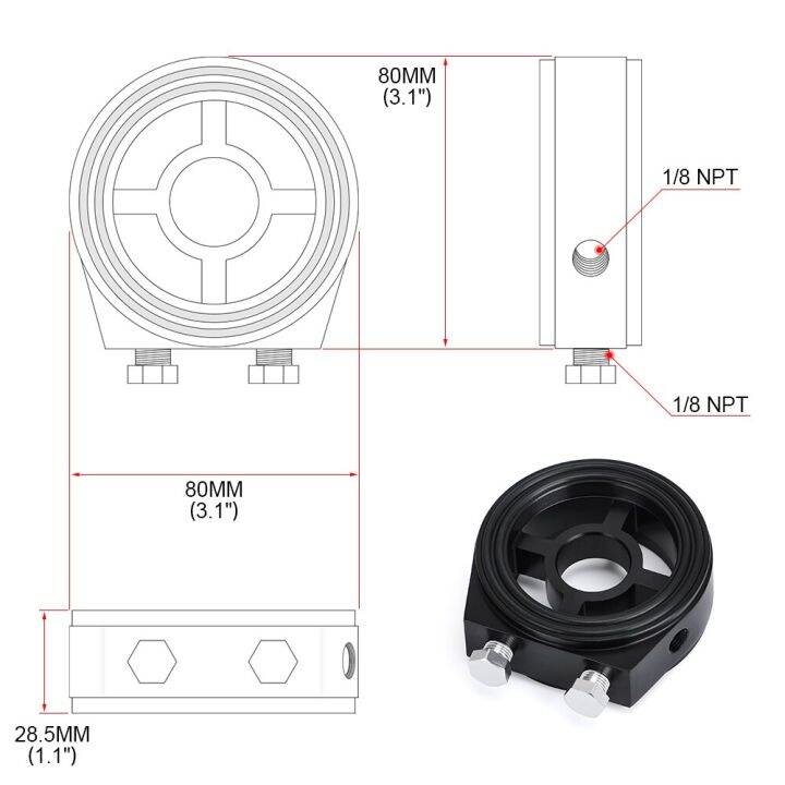 lzone-m20x1-5-3-4-16-1-8-npt-เครื่องวัดความดันน้ำมันแข่งรถอลูมิเนียมคูลเลอร์กรองน้ำมัน-jr6722แผ่นอะแดปเตอร์ทราย