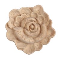 Furniture Wood Carving Appliques Vintage Nautical Decor Cabinet Door Solid Decals Flowers Pattern Carved Wooden