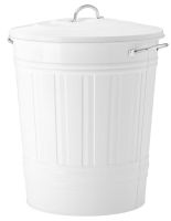 คนอดด์ ถังขยะมีฝาปิด, สีขาว 40 ลิตร (KNODD Bin with lid, white, 40 l )