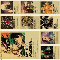 Afilche Classic Anime-Themed Kraft Canvas Poster - Titan, Hunter X Hunter, Haikyuu - Ideal Wall Decor สำหรับทุกห้อง