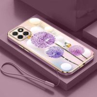 Honor X9a X9 X8 5G เคส X6s X6 X8a 5G ซิลิโคนสี่เหลี่ยมจัตุรัสมันวาว X7a สวยงามเคสนิ่มดอกแดนดิไลออน