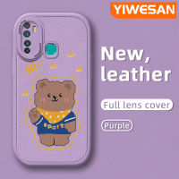 YIWESAN เคสสำหรับ Infinix ขายดี9 X655C โปรเคส X680กีฬาลายหมีเคสใส่โทรศัพท์หนังดีไซน์ใหม่เคสมือถือกันกระแทกป้องกันการตกแบบนิ่มพร้อมเคสป้องกันกล้องเลนส์คลุมทั้งหมด