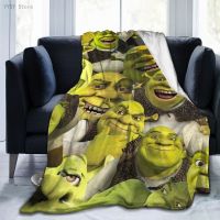 [High-end blanket] Shrek (4) โซฟานอนผ้าสักหลาดเนื้อนุ่มพิเศษพิมพ์ลายอนิเมะ Selimut Bulu