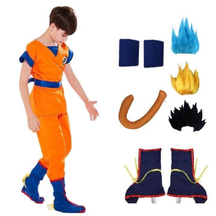 kids-anime-z-son-goku-cosplay-costumes-carnival-suit-goku-sun-fancy-dress-new-year-vest-belt-wrister-adult-halloween-dress-wig