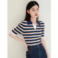 Factory Outlet Fashion Polo Large 2023 Spring New Products Thin Cotton Striped Jacket Ladies Casual Sweater