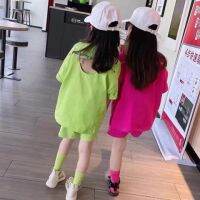 Girls Suit Summer Baby Short Sleeve T-shirt +shorts 2pc Girl Outfits Loose Kids Sportswear Children Clothes Set