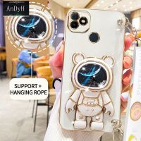 AnDyH Casing For infinix Itel P36 Vision 1 Plus Phone Case Cute 3D Starry Sky Astronaut Desk Holder with lanyard