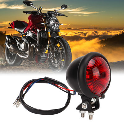 รถจักรยานยนต์ Retro Round LED ไฟท้ายไฟเบรค Universal สำหรับรถมอเตอร์ไซด์ 12V