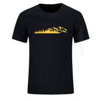 Mountain Tree Tshirt Mountain Forest Hiking Print T-Shirt Tops Tees Oversized Funny T-Shirts Crew Neck Cotton Mens Clothing