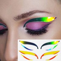 Face Stickers Waterproof PVC Laser Eye Eyeliner Eyebrows Face Art Sticker Decals Halloween New Year Festival Party Show Decors Stickers