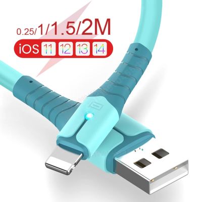 USB Data Cable For iPhone 14 13 12 11 Pro Max XR XS 8 7 6s Liquid Silicone Charging Cable USB Data Cable Phone Charger Cable