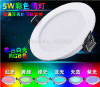 5W10W RGB RGBW LED Ceiling Panel Light Embedded Recessed RGB Downlight Bulb Changable with 24 key Remote Control 110v 220v