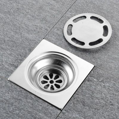 10cm Square Floor Drain 304 Stainless Steel Bathroom Shower Waste Drain Bath Ktichen Anti-odor Floor Drain Hair Strainer  by Hs2023