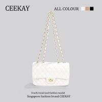 【hot seller】 CEEKAY Small Fragrance Rhombus Chain Advanced Texture Design Womens Shoulder Messenger