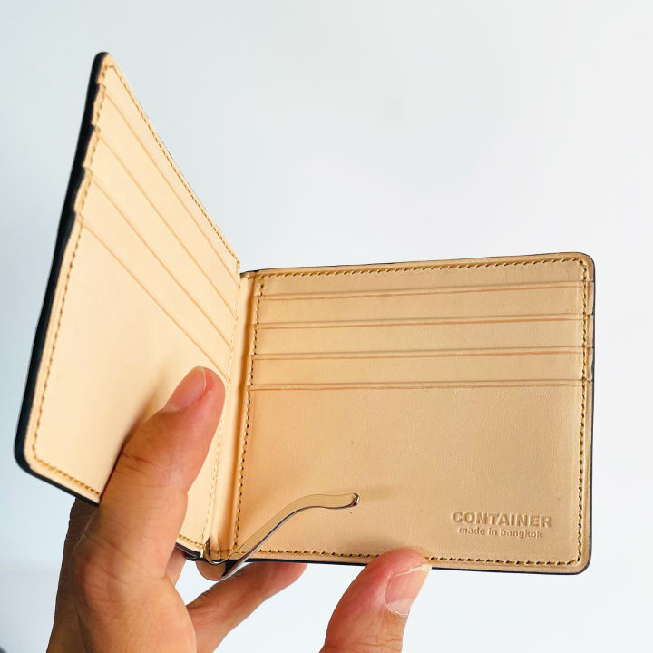 money-clip-bifold-wallet-chocolate-กระเป๋าสตางค์แบบหนีบธนบัตร-สีชอคโกเลต