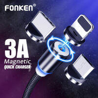 FONKEN 3 In 1สำหรับXiaomi Redmi Note7หมายเหตุ8โทรศัพท์สายเคเบิ้ลต่อหลอดไฟชาร์จแม่เหล็กสายType-C Micro USBสำหรับLG Vivo Oppo HTCแม่เหล็กสายชาร์จสำหรับIPhone 12 6 XR X 8 Plusสายชาร์จ