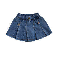 Blue Jean Shorts For Girls Summer Clothes High Waist Kids Bottom Casual A-Line Mini Short Skirt Baby Skort Wide-Leg Denim Shorts