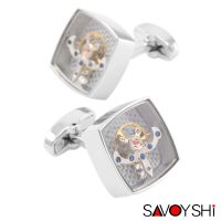 {zhiyun Watchshop} SAVOYSHI คลาสสิกแฟชั่น Tourbillon Cufflinks สำหรับบุรุษเสื้อ Cuff Steampunk นาฬิกาการเคลื่อนไหว Cufflinks คุณภาพสูงยี่ห้อเครื่องประดับ