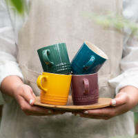 ฝรั่งเศสLe Creuset แก้วมัค ถ้วยกาแฟร้อน เครื่องใช้บนโต๊ะอาหาร. สีรุ้งใหม่ ชุด 6 ชิ้น (ไม่มีที่วางแก้ว)