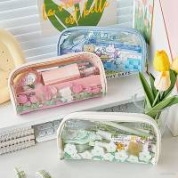 Pencil case Girl Cartoon Transparent Large Capacity Student Girl Stationery Box