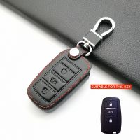 ▽❦ 3 Button Leather Car Key Case Cover For Changan cs1 cv1 cs35plus cs95 cs15 cs75 cs35 cx20 Alsvin v7 Raeton cs55 cx70 Accessories