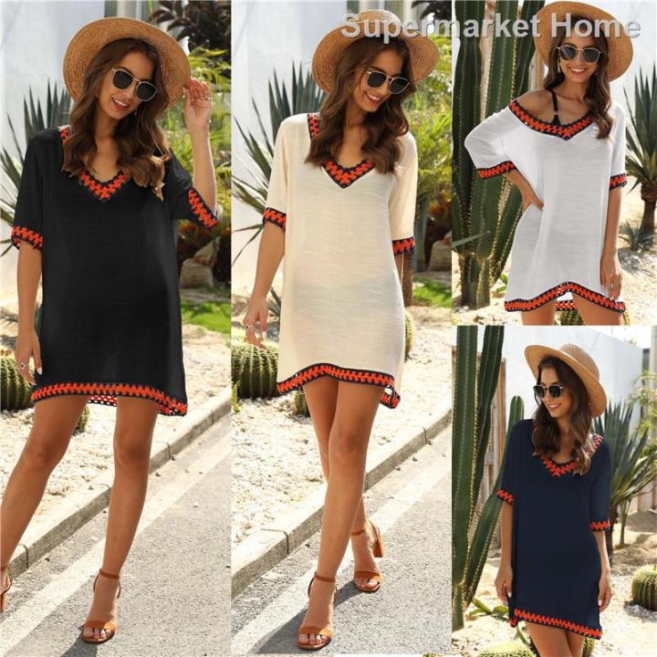 [Free shipping] Beach Dress Cover Up Women White Large Pareo Wear 2021 ...