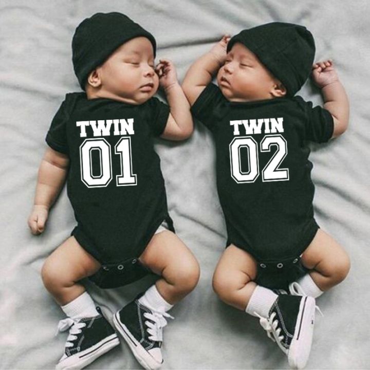 Lele Children Clothes】Twin Clothes Twins Matching Baby Bodysuit Cotton Boys  Girls Onesies Newborn Baby Body Romper Summer Twins Outfits Gift For Twins  | Lazada