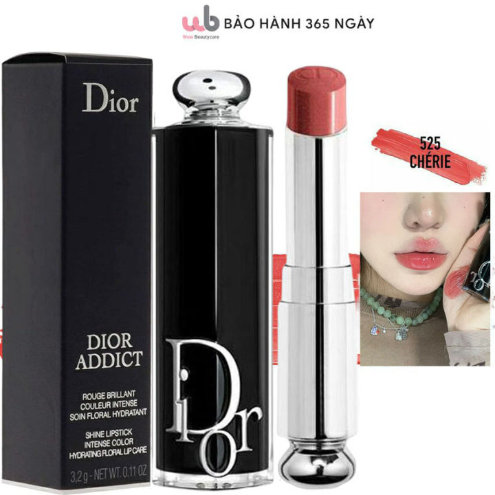 Son Dior Metallic 525 Chérie  Hồng Đào MỚI NHẤT Dòng Dior Rouge