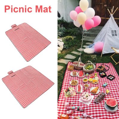 Folding lattice Picnic Blanket Mat Waterproof Extra Large Handy Mat Outdoor Thick Sandproof Blanket for Family Friend
