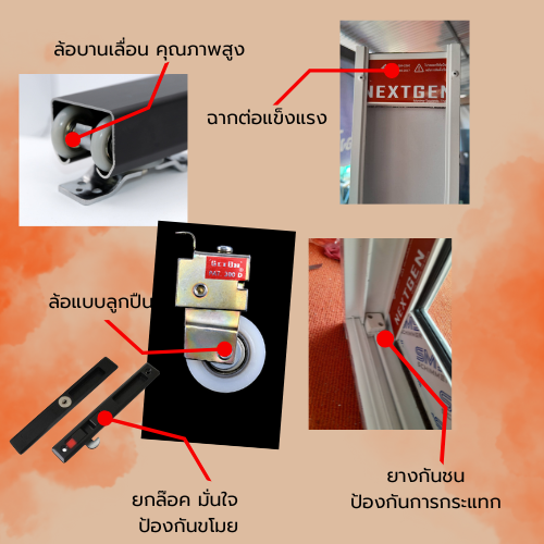 หน้าต่างบานเลื่อนขนาด-180-140-ซม-ประตูบานเลื่อนกระจกอลูมิเนียม-ประตูบานเลื่อนรางแขวน