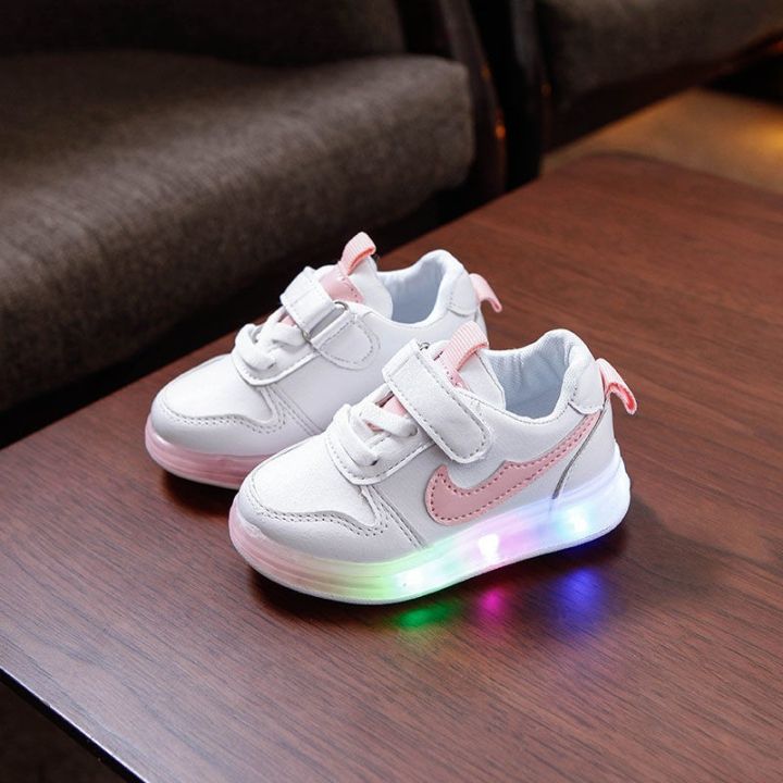 baby kids light up LED white shoes sneakers | Lazada PH