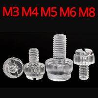 【cw】 M4 M5 Transparent Hand Screw Slotted Knurled Plastic Thumb Tighten Hardware Fastaner 1