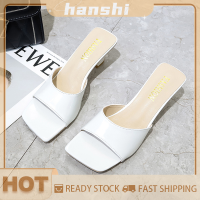 hanshi [2023 new HOT FASHION] lazlook รองเท้าส้นสูงแบบไม่ลื่นทรงสี่เหลี่ยมสำหรับผู้หญิงส้นสูงปานกลางและสีลูกกวาด