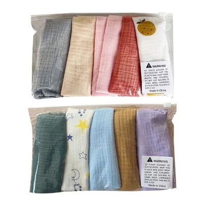 ☢ Y55B Baby Square Towel Newborn Cotton Face Towel Wash Cloth High Absorbent Bib 5pcs